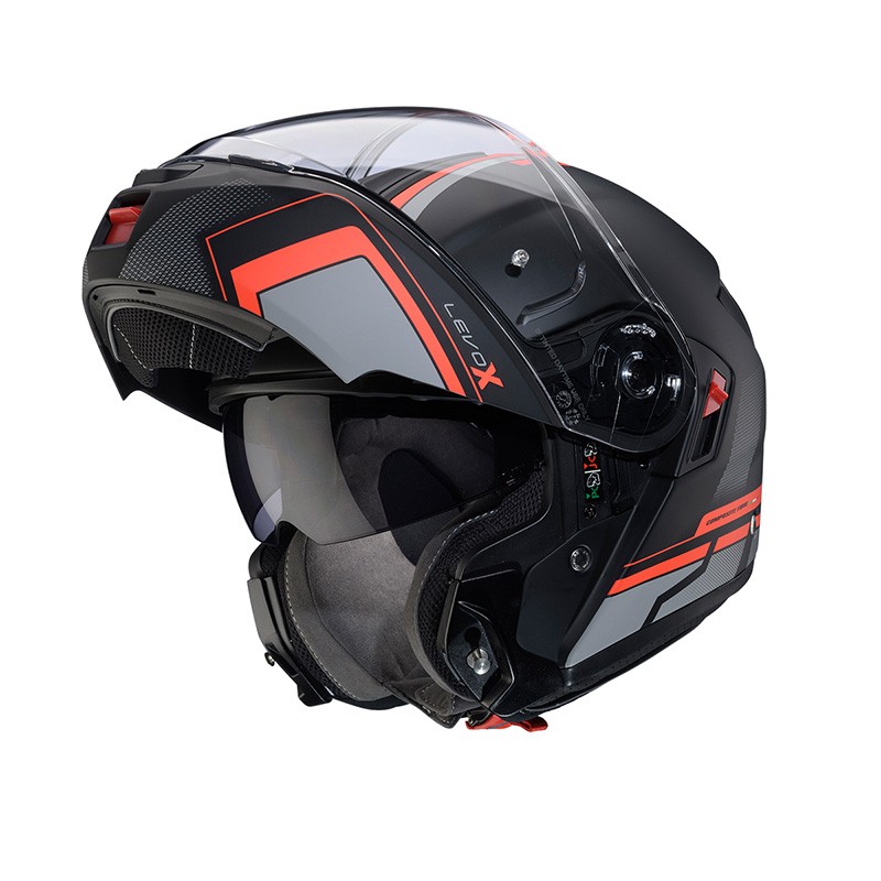 Caberg Levo X E2206 Elite Nero Opaco-Rosso Fluo