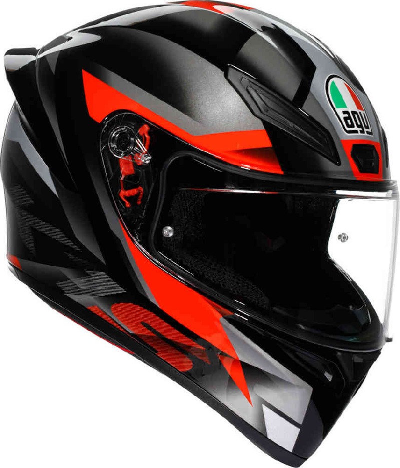 AGV K1 S E2206 Fastlap Nero-Grigio-Rosso Fluo